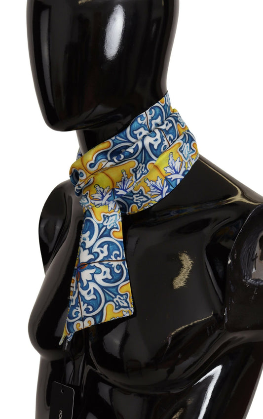 Elegant Majolica Print Silk Scarf