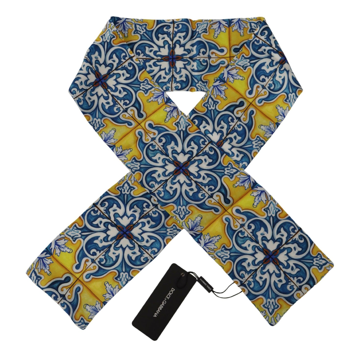 Elegant Majolica Print Silk Scarf