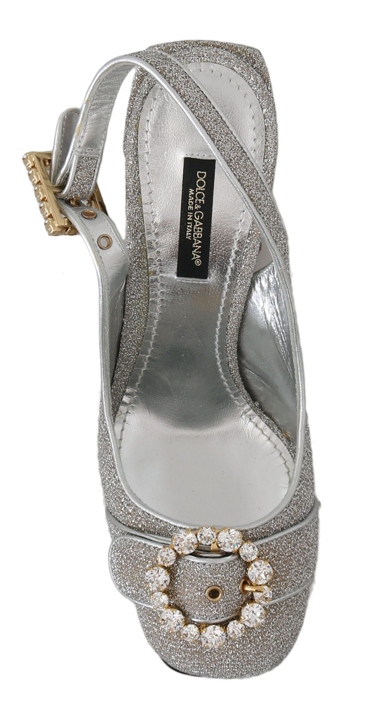 Elegant Shimmering Silver Ankle Strap Sandals