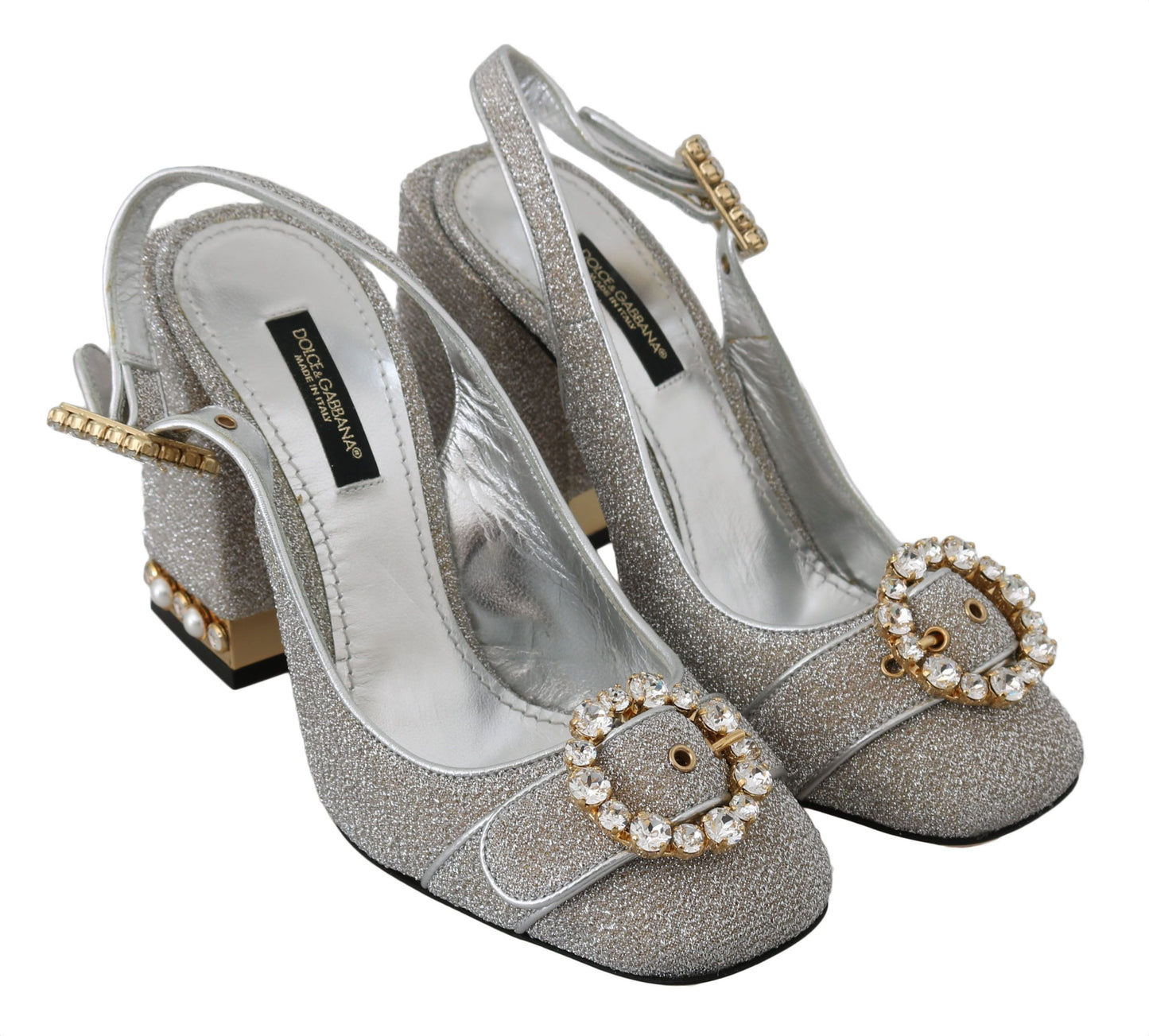 Elegant Shimmering Silver Ankle Strap Sandals