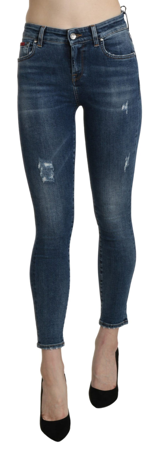 Chic Blue Washed Skinny Jeans