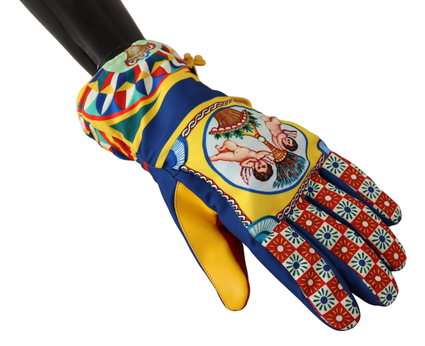 Multicolor Sicilian Print Winter Gloves