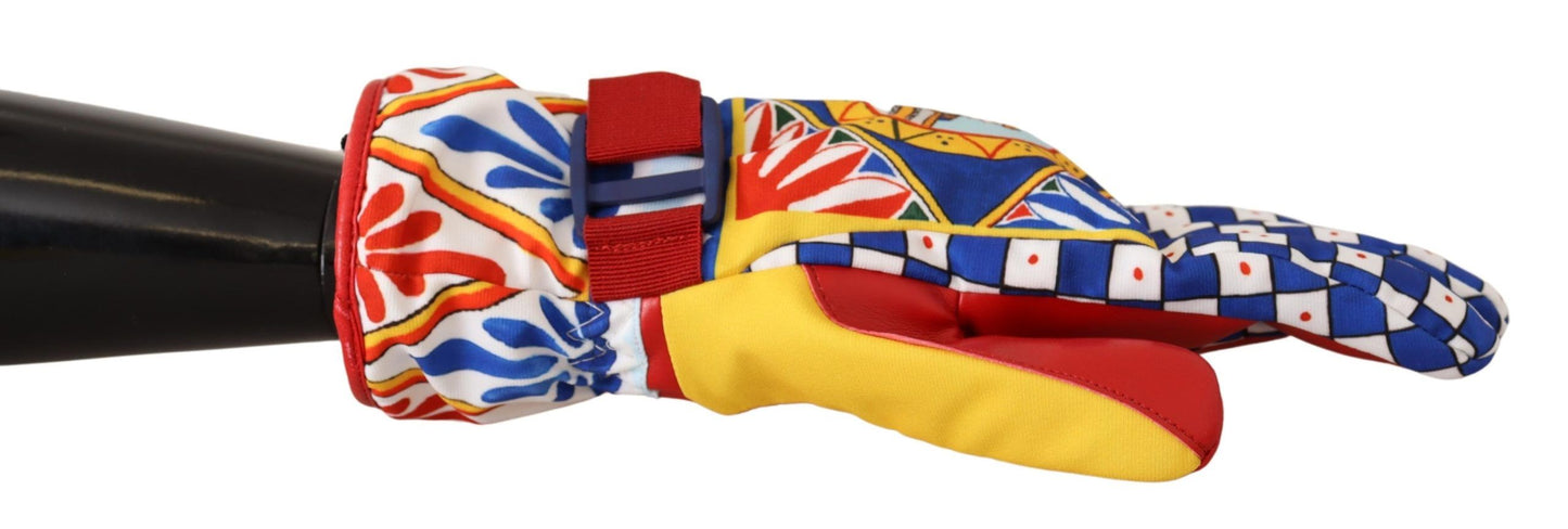 Elegant Multicolor Carretto Print Gloves