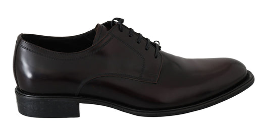 Elegant Sangria Bordeaux Leather Derby Shoes