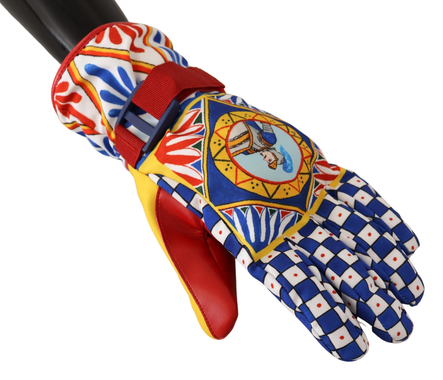 Elegant Multicolor Carretto Print Gloves