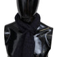 Elegant Wool Knit Logo Scarf - Unisex Black
