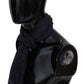 Elegant Wool Knit Logo Scarf - Unisex Black