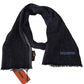 Elegant Wool Knit Logo Scarf - Unisex Black