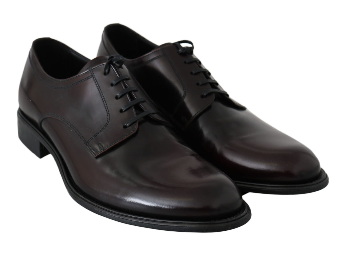 Elegant Sangria Bordeaux Leather Derby Shoes