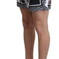 Elegant Black Swim Trunks with Unique Deck Cards Print