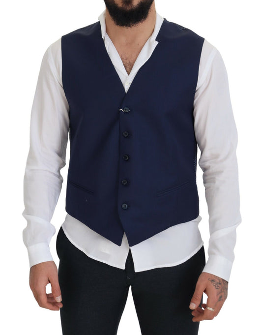 Elegant Dark Blue Formal Dress Vest