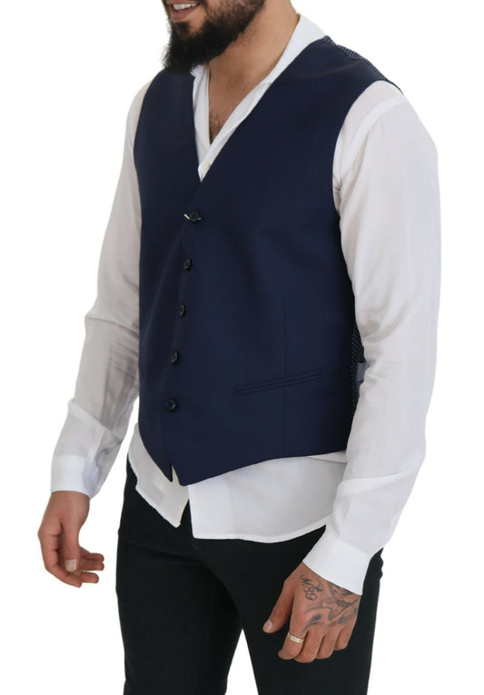 Elegant Dark Blue Formal Dress Vest