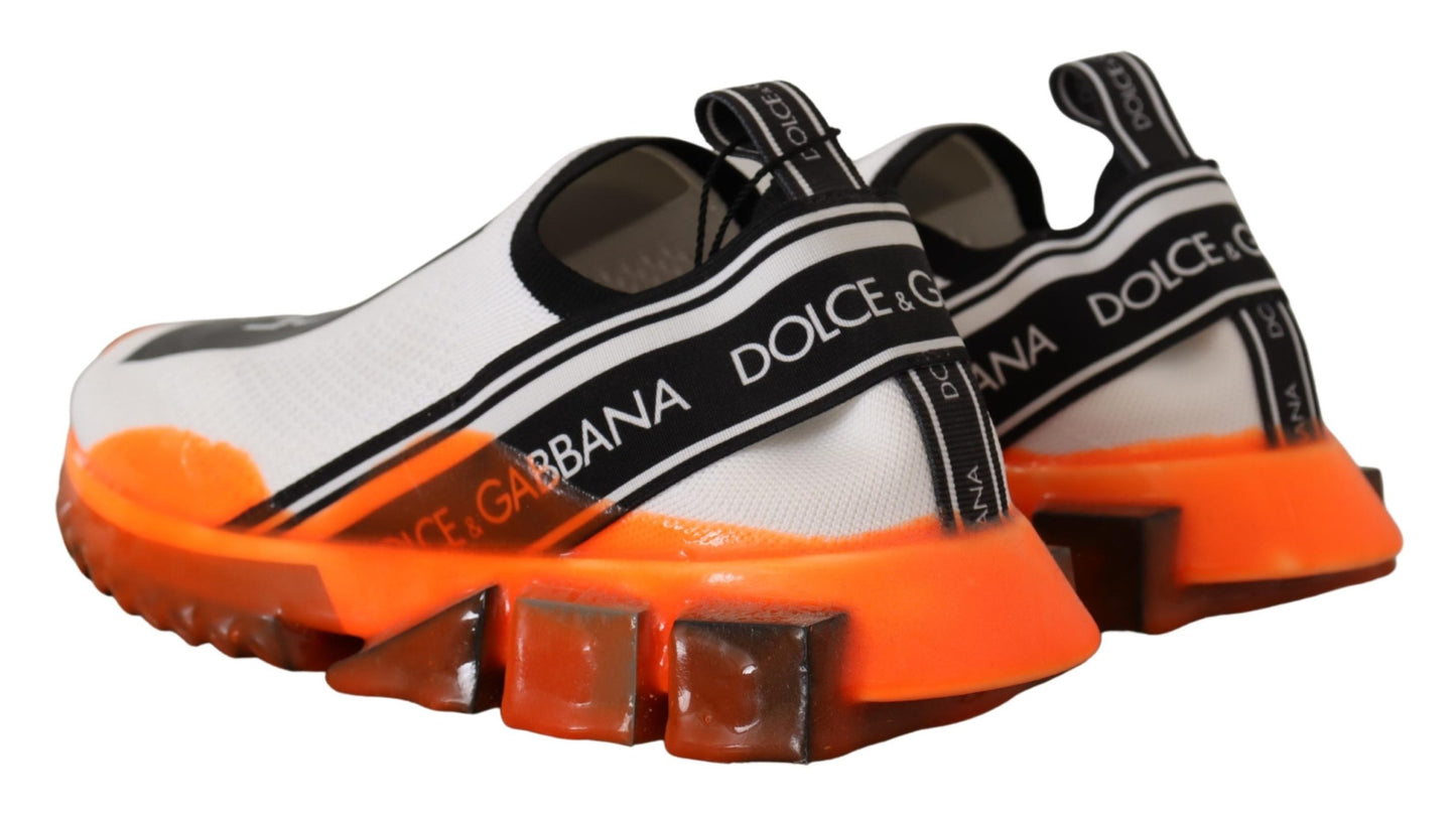 Chic Sorrento Sneakers in White, Orange and Black