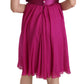 Elegant Fuchsia Pink Silk Bow Front Dress
