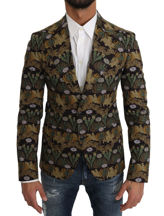 Elegant Slim Fit Leaf Pattern Blazer