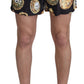Gold Pocketwatch Print Swim Shorts Trunks