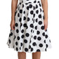 White Polka Dotted Cotton A-Line Dress