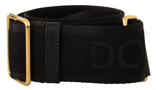 Elegant Black Shoulder Strap with Gold Accents