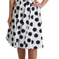White Polka Dotted Cotton A-Line Dress