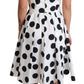 White Polka Dotted Cotton A-Line Dress