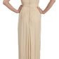 Silk Column Garterized Sleeve Gown