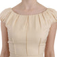 Silk Column Garterized Sleeve Gown