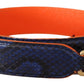 Blue Orange Python Leather Accessory Shoulder Strap