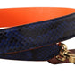Blue Orange Python Leather Accessory Shoulder Strap