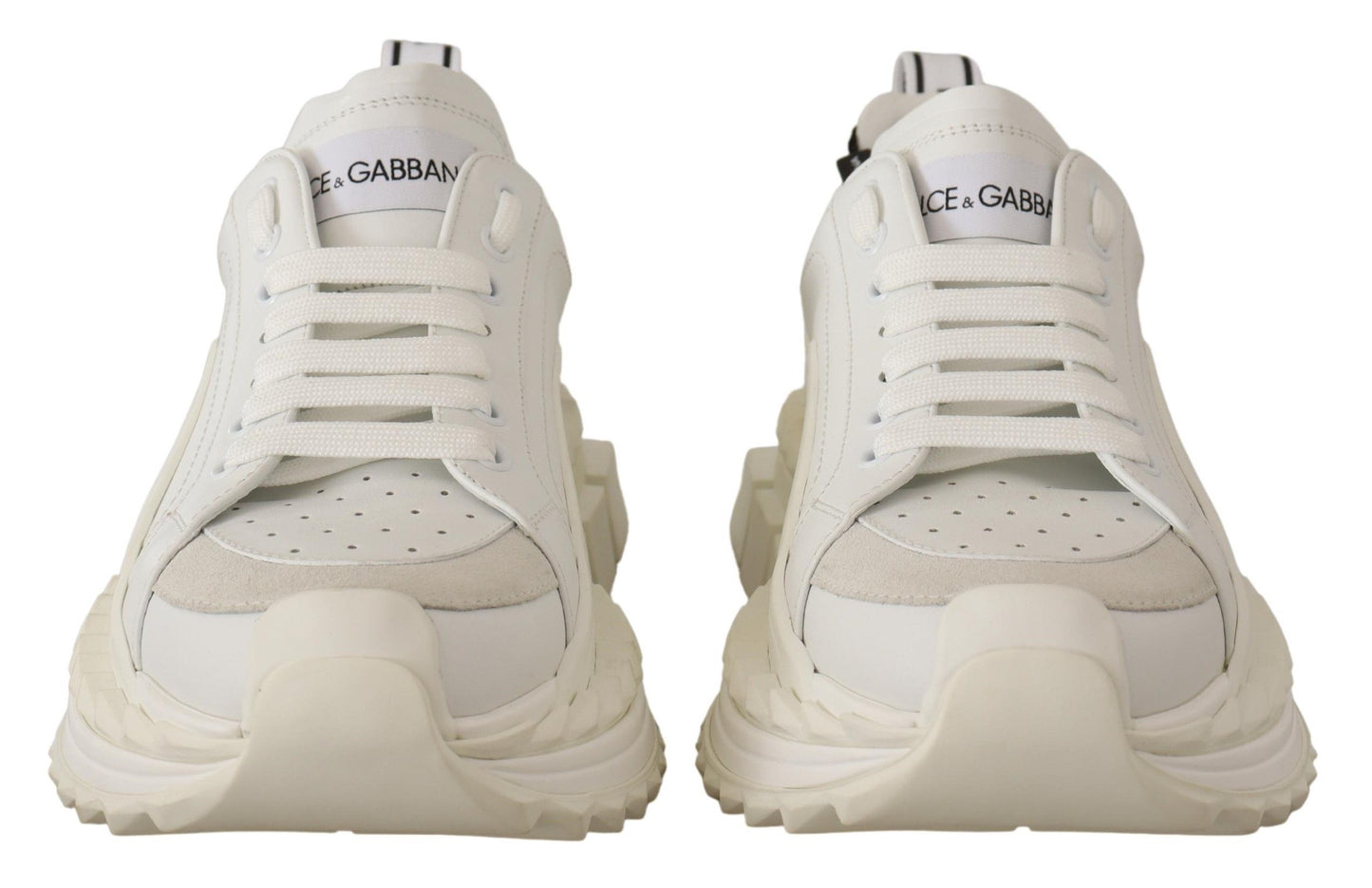 Sleek Super King White Leather Sneakers