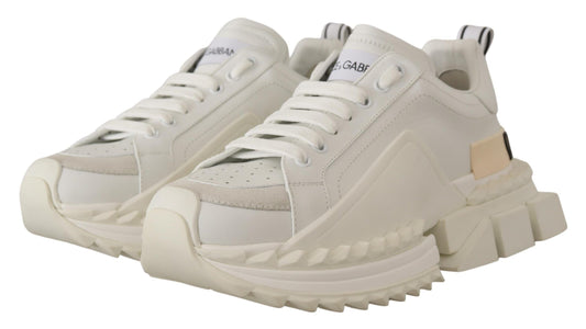 Sleek Super King White Leather Sneakers