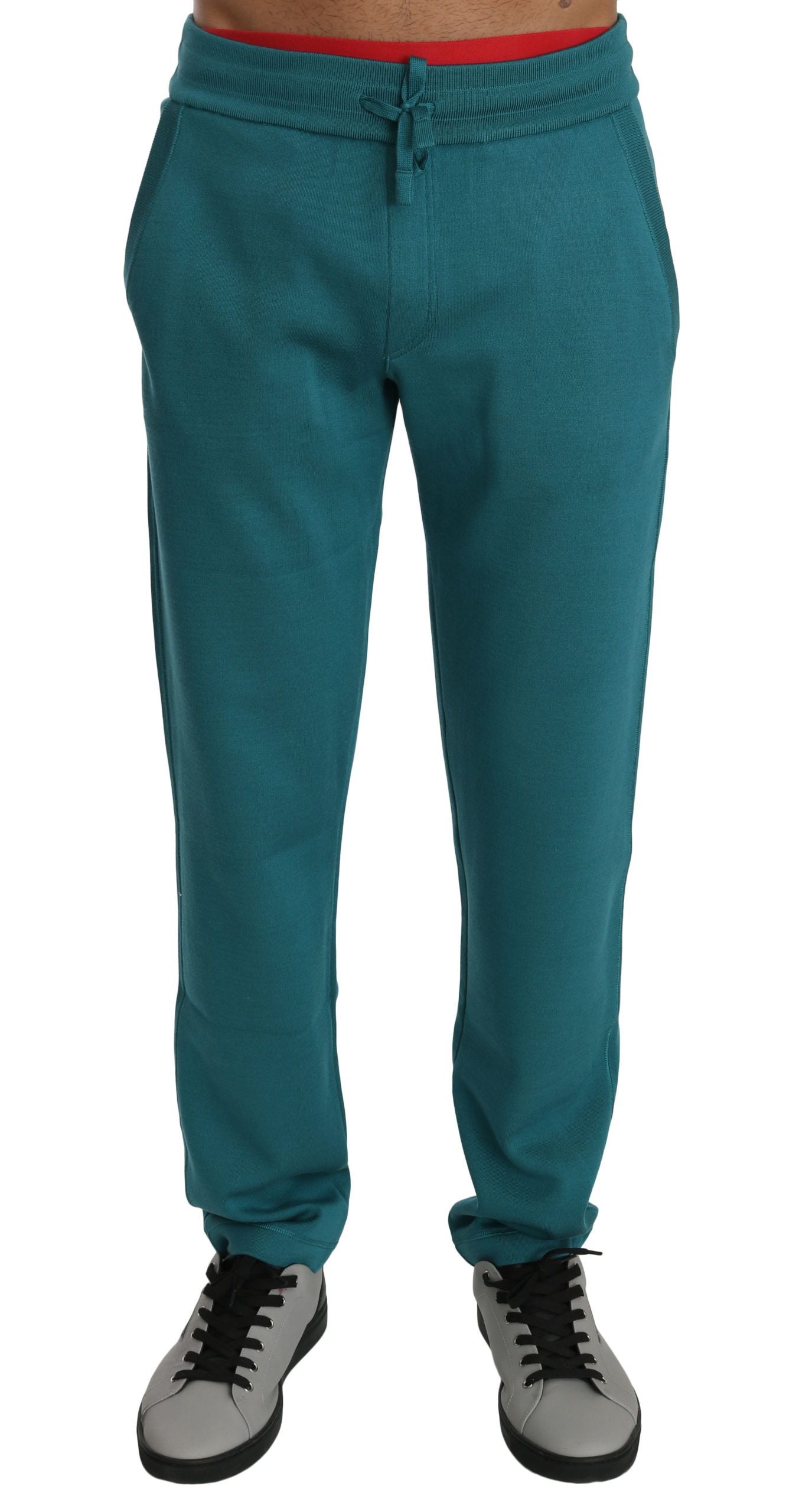 Elegant Silk Sweat Pants in Blue