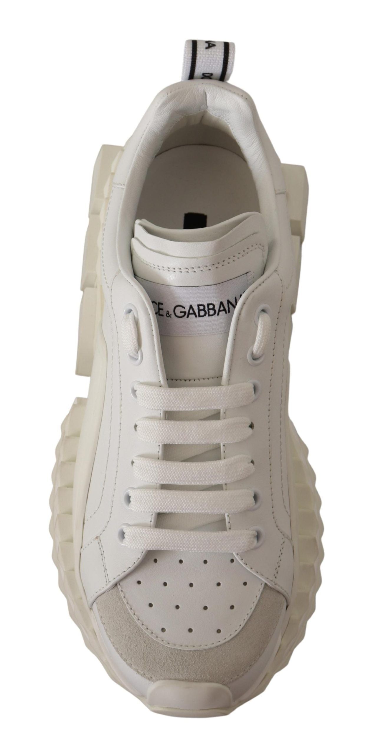 Sleek Super King White Leather Sneakers