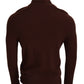 Elegant Burgundy Wool Turtleneck Sweater