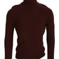 Elegant Burgundy Wool Turtleneck Sweater