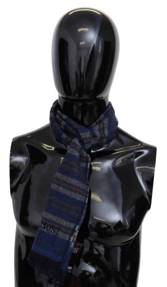 Elegant Striped Wool Scarf Unisex