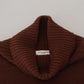 Elegant Burgundy Wool Turtleneck Sweater