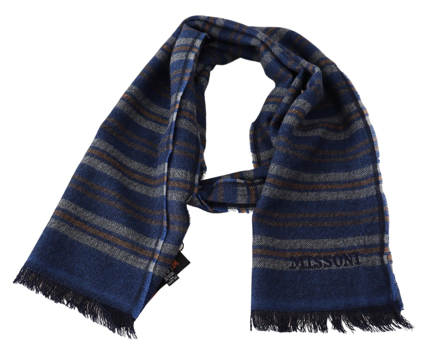 Elegant Striped Wool Scarf Unisex