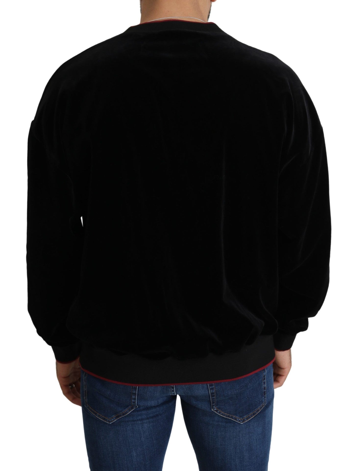 Baroque Velvet Crew Neck Sweater