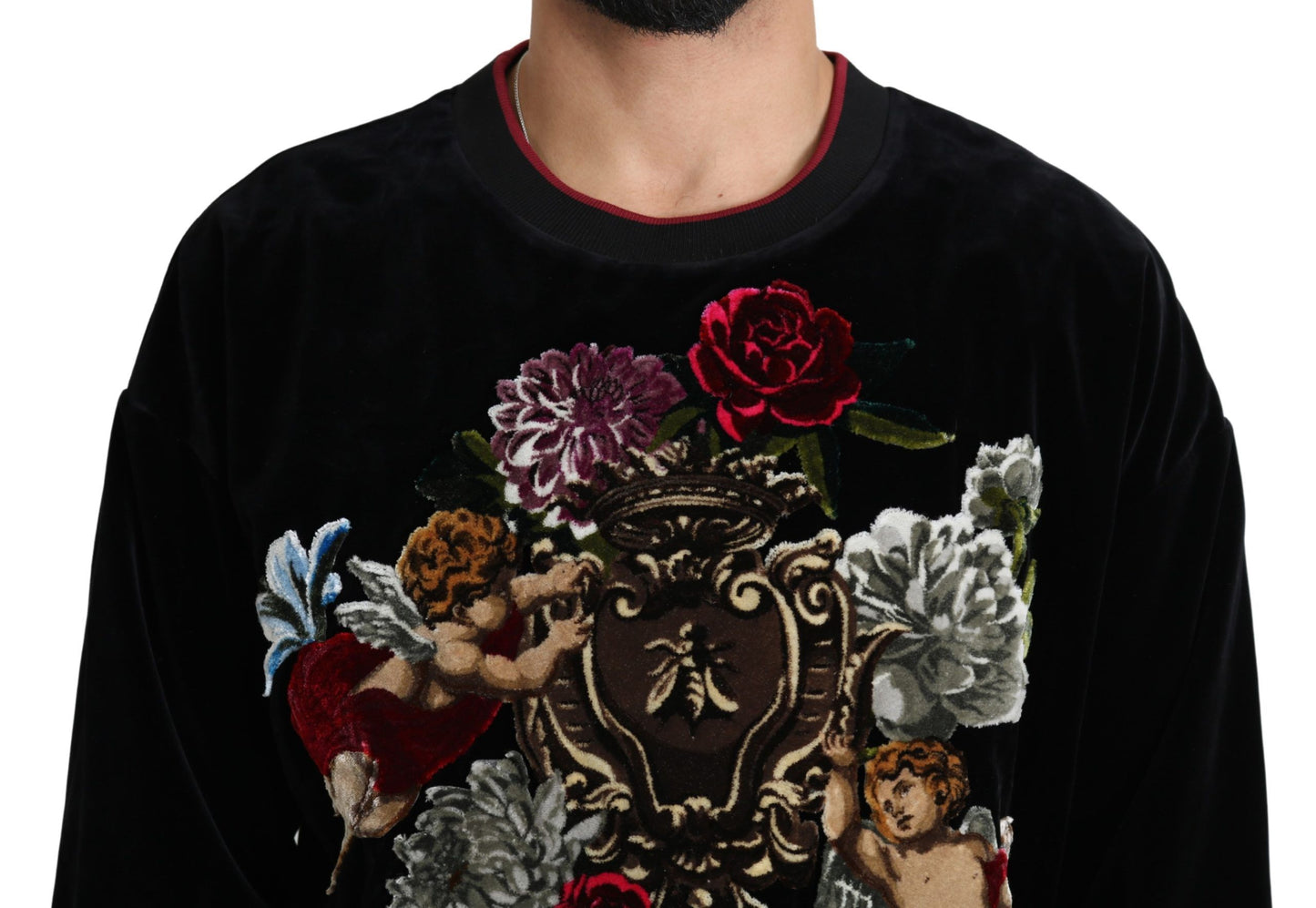 Baroque Velvet Crew Neck Sweater