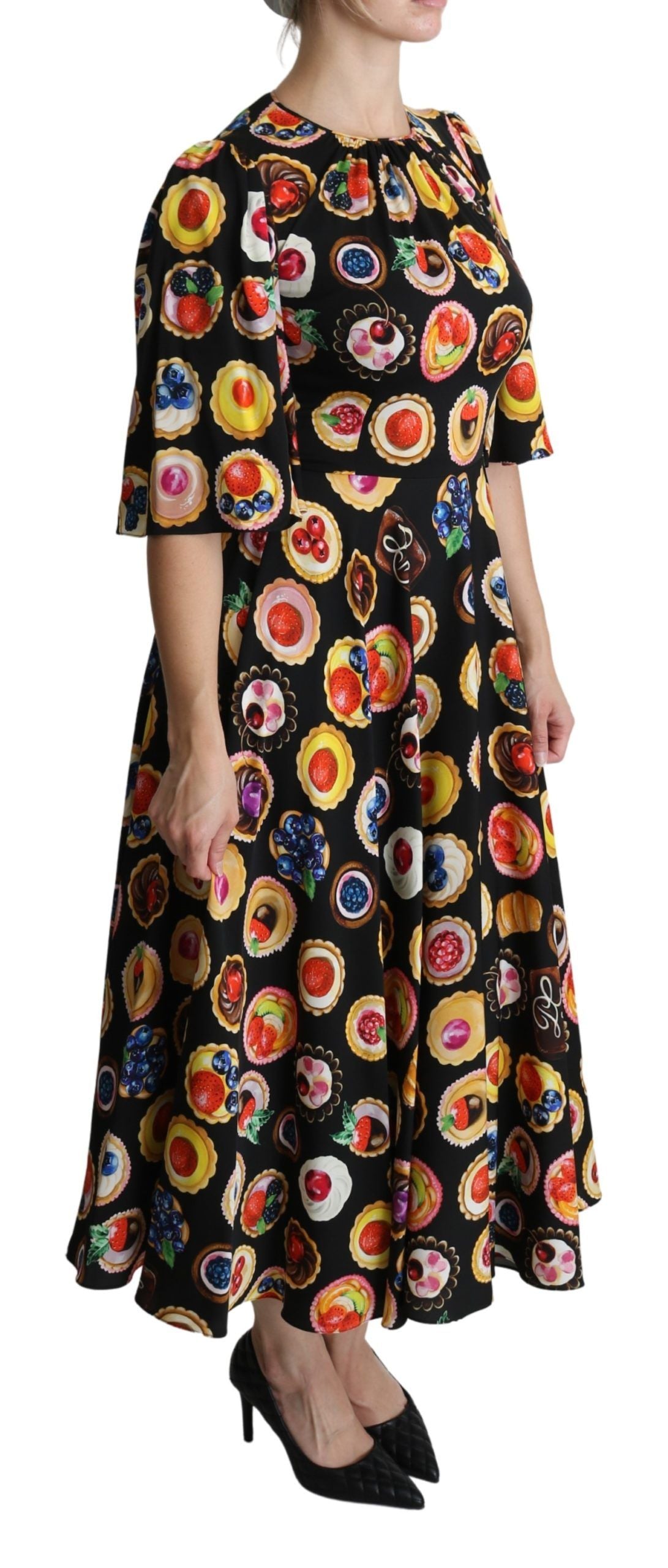 Chic Multicolor Maxi Desserts Print Dress