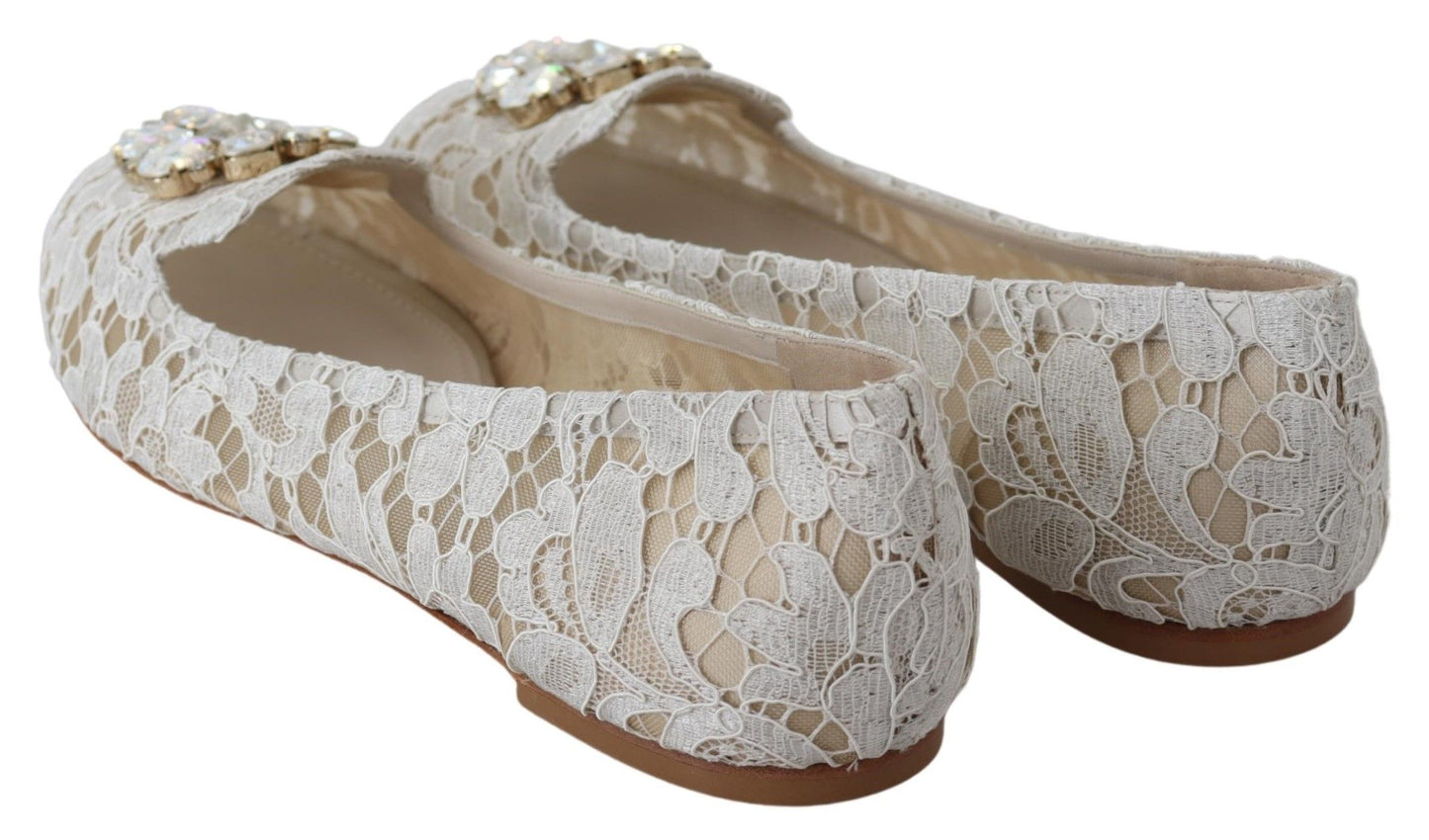 Elegant Lace Flats with Jewel Accents