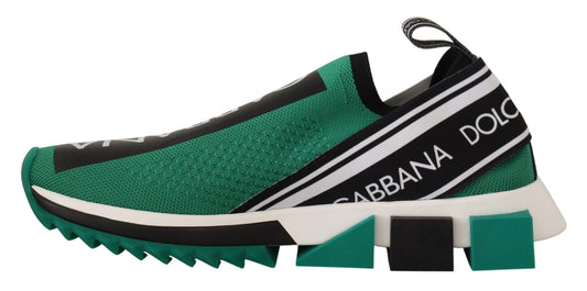 Sleek Black and Green High-Craft Sneakers