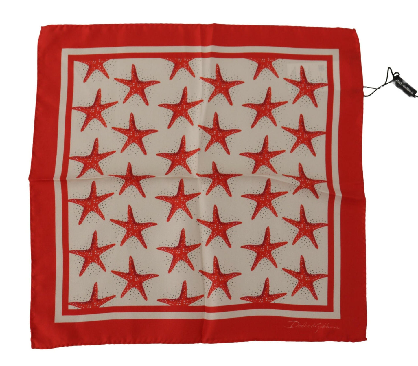 Elegant Star Print Silk Square Scarf