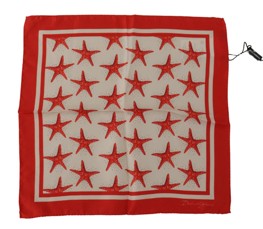 Elegant Star Print Silk Square Scarf