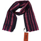 Elegant Striped Wool Scarf in Black and Pink