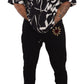 Elegant Black Sweatpants with Heart Patch