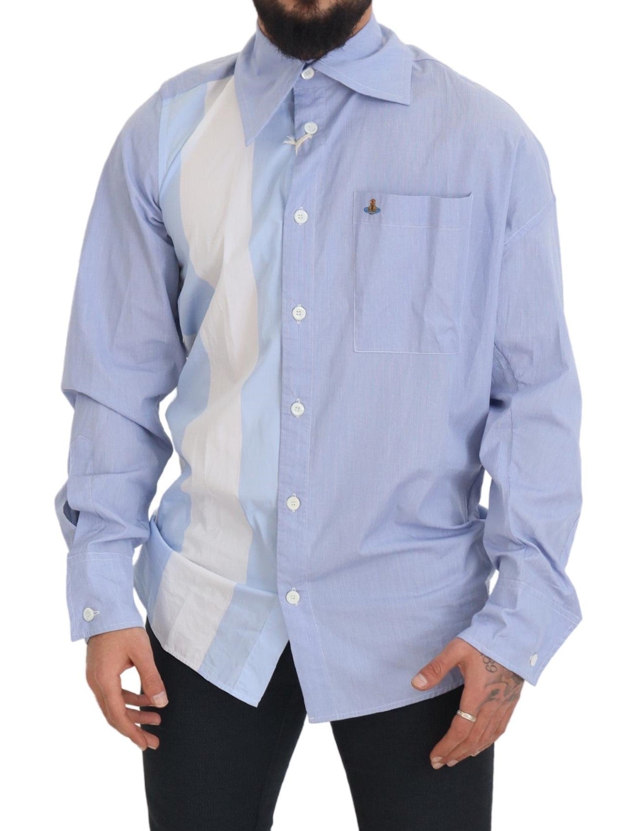 Elegant Multicolor Cotton Dress Shirt