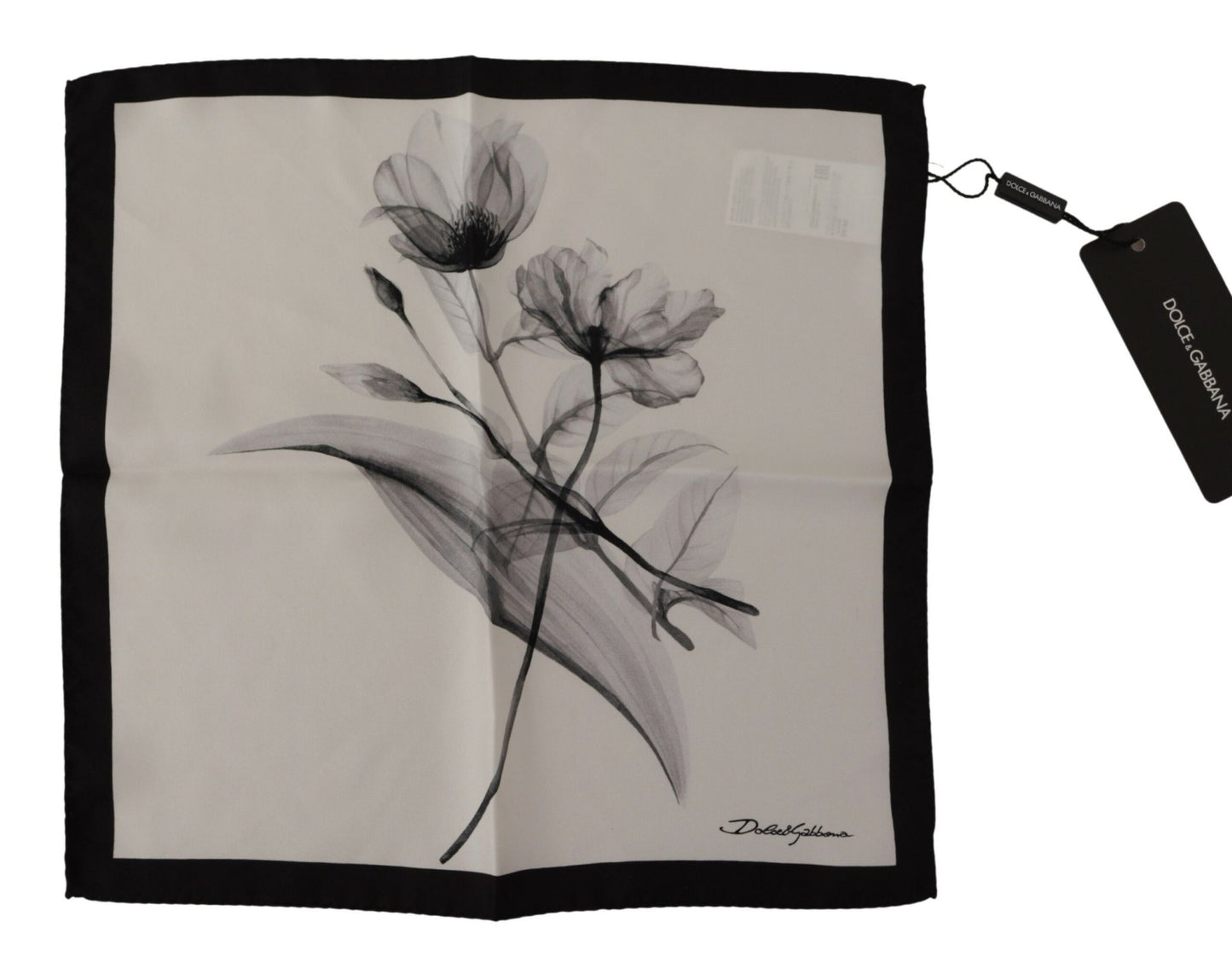 Elegant Black Floral Silk Men's Scarf