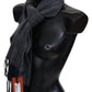 Elegant Cashmere Patterned Scarf with Logo Embroidery