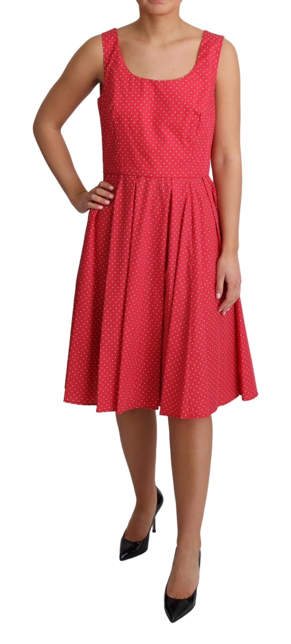 Polka-Dot Sleeveless A-Line Dress